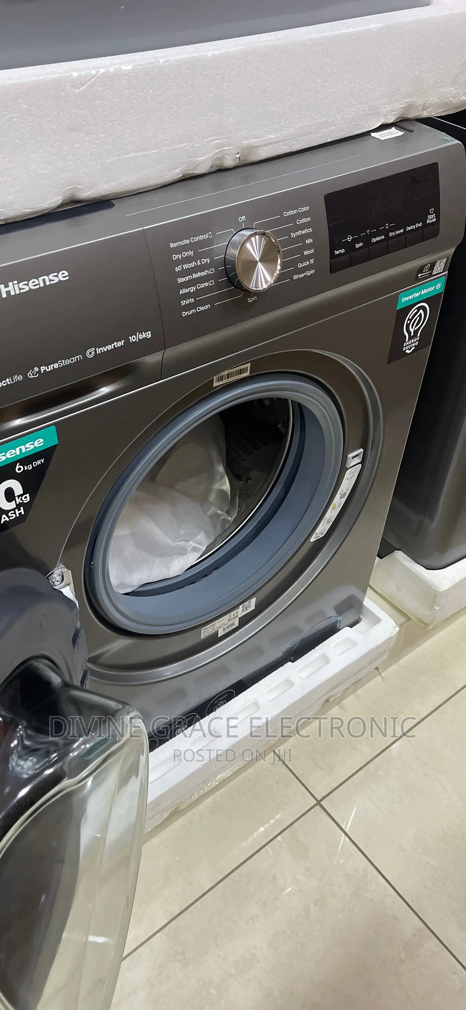 10kg/6kg Hisense Wash and Dry Inverter Motor