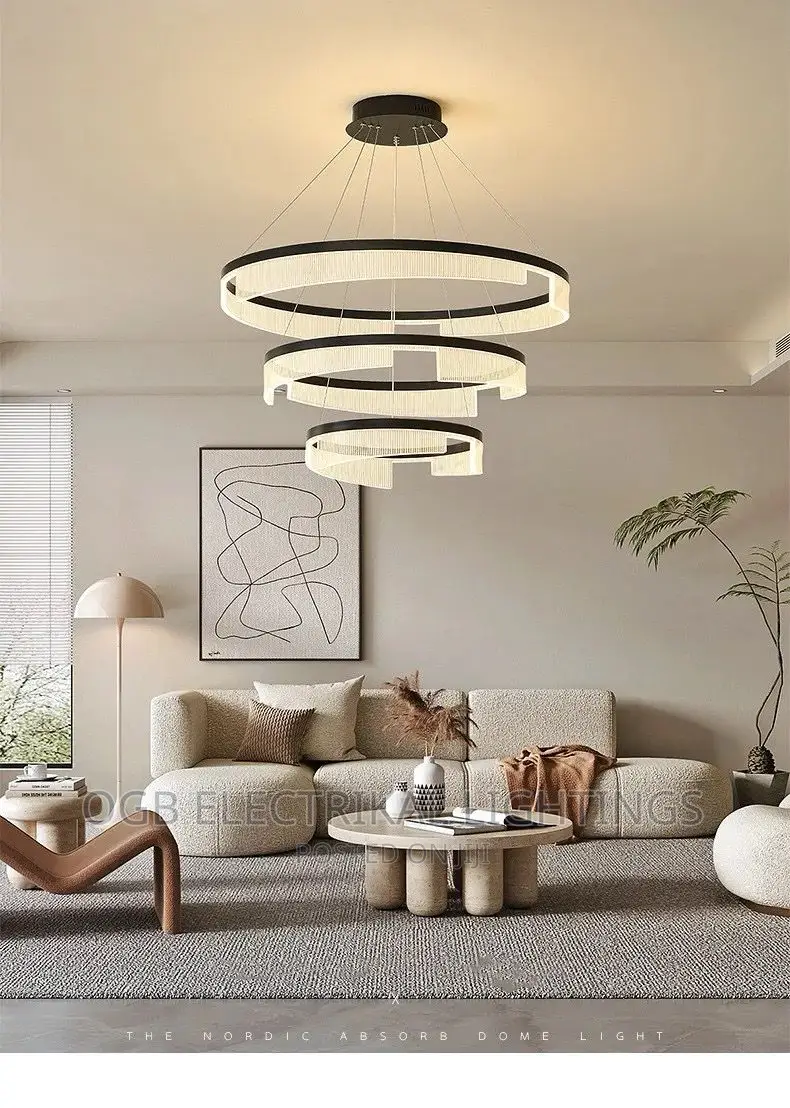 Black Round Led Chandelier