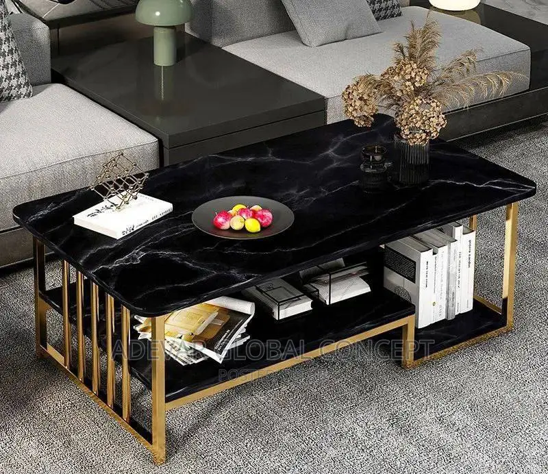 Modern Marble Design Top Nordic Table With Gold Metal Frame