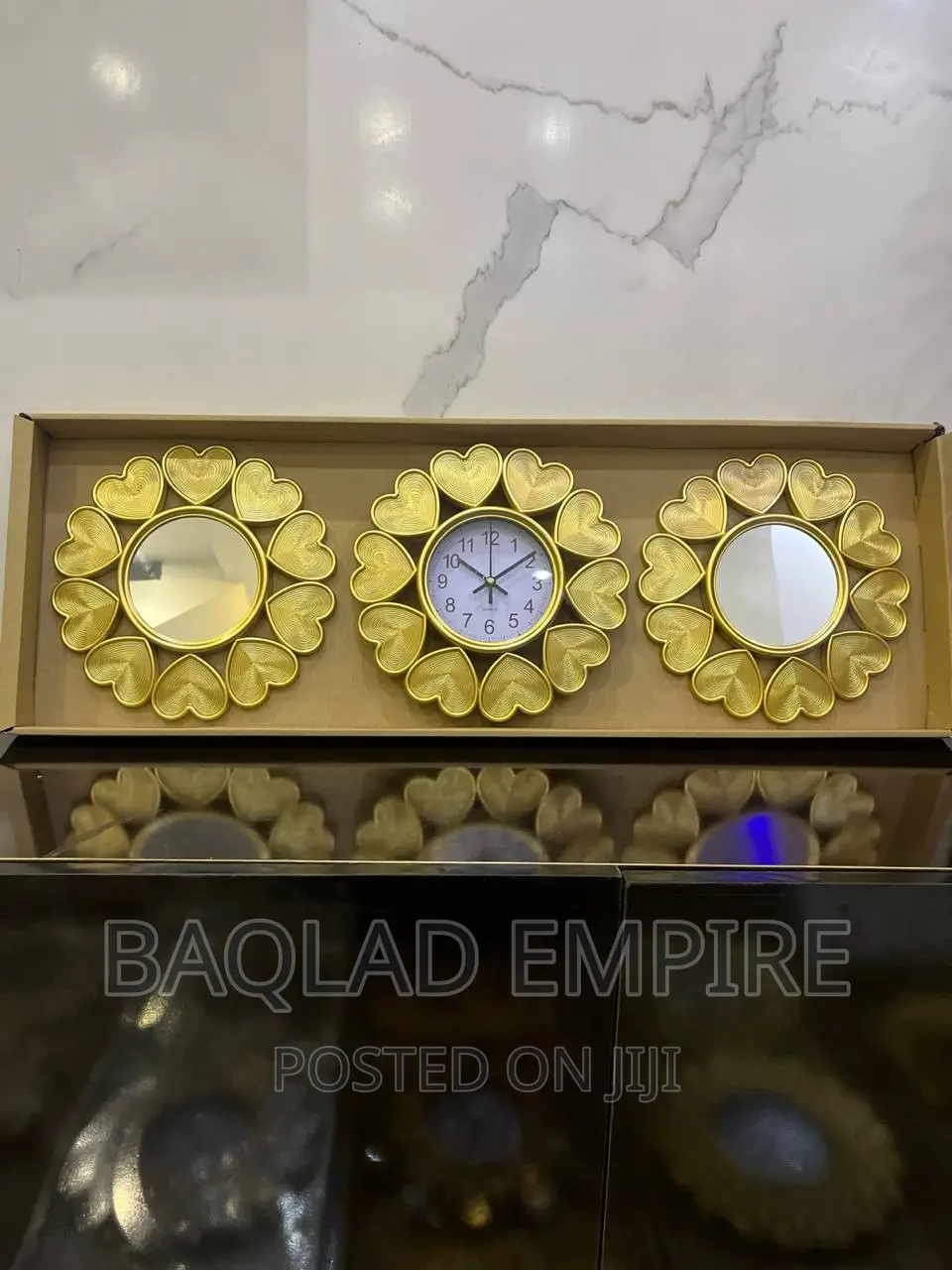 3 in 1 Luxury Design Wall Clock (Gold)