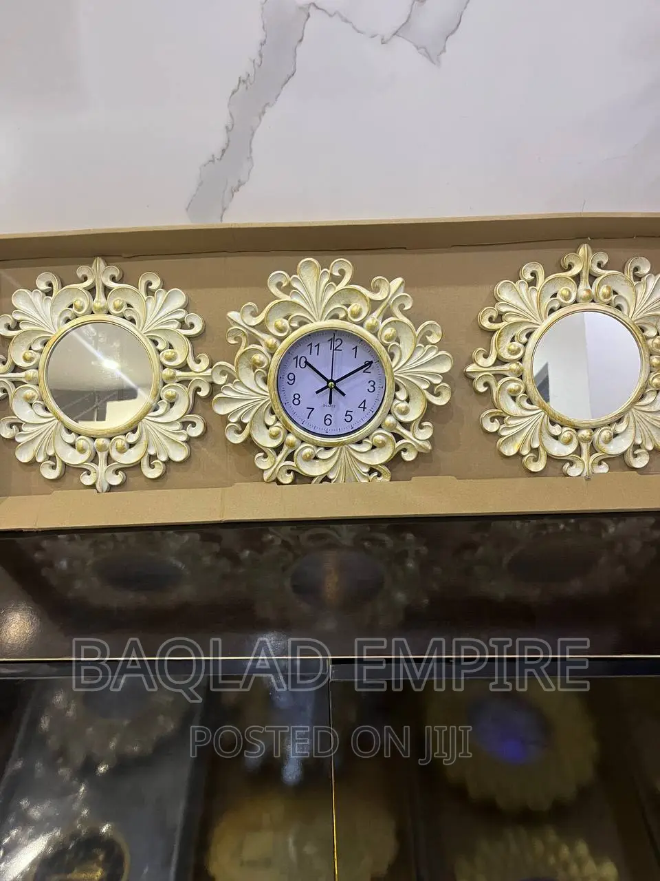 3 in 1 Luxury Design Wall Clock (Cream)
