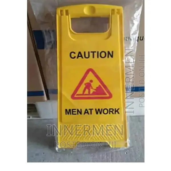 Foldable Two Sides Safety Sign Caution Men AT Work