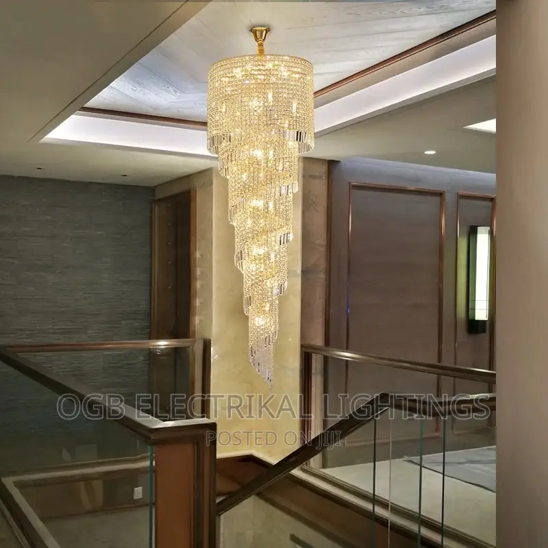 Long Crystal Chandelier for Staircase