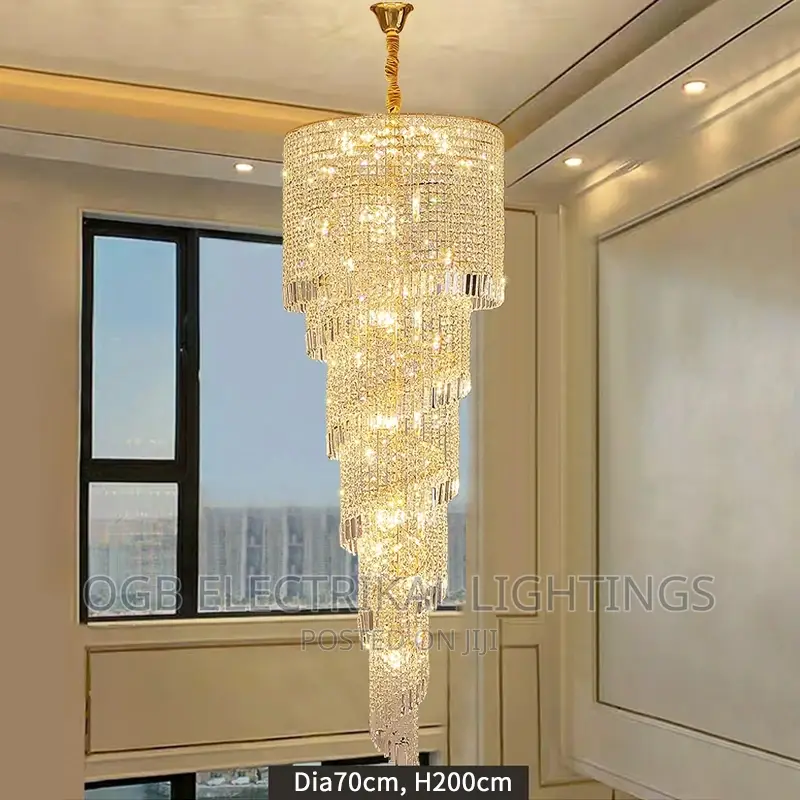 Long Crystal Chandelier for Staircase