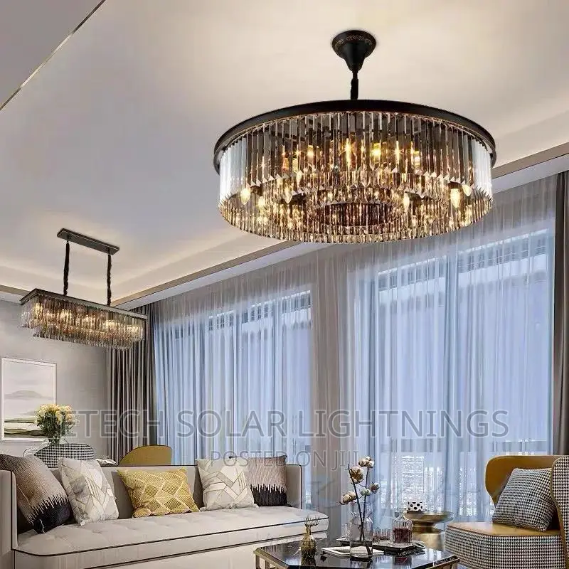New Nordic Living Room Design Christal Chandelier Light