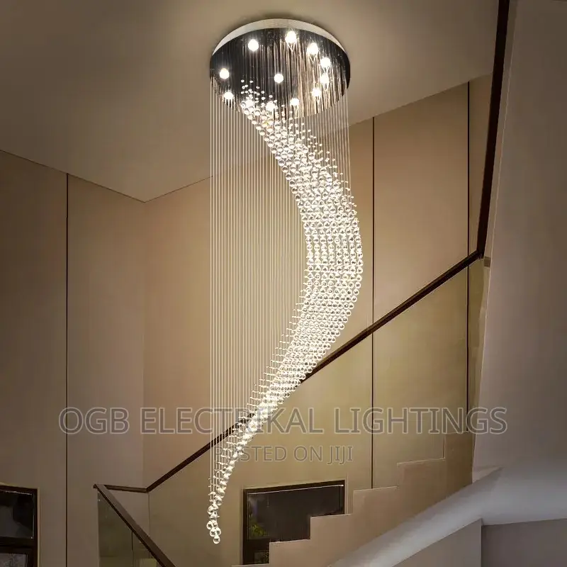 Long Staircase Crystal Chandelier