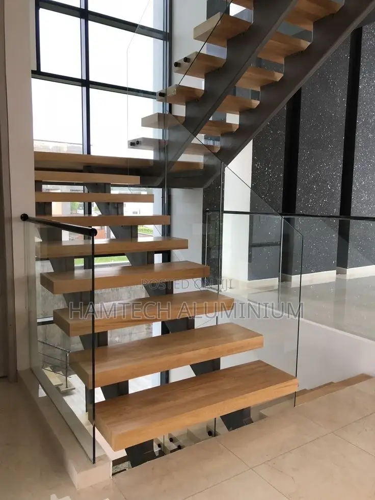 Another Design of Wooden Staircase With Side Glass