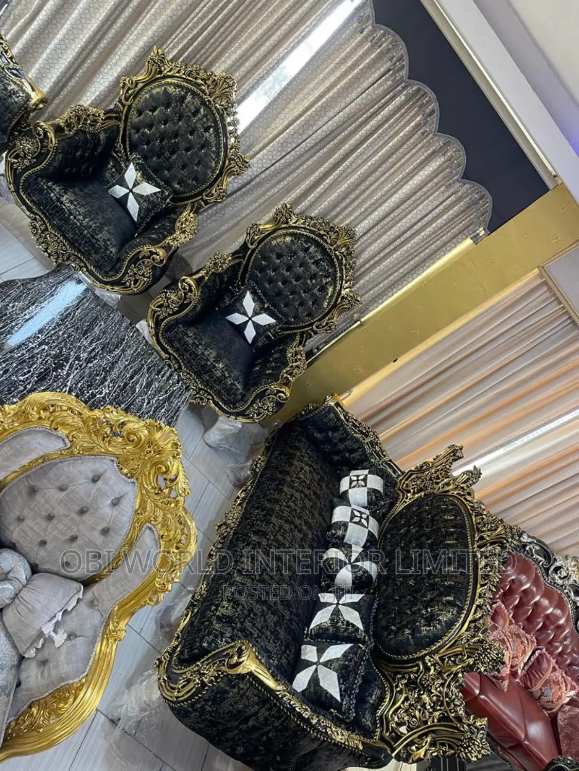 Egyptian Gold Royal Sofa Set New Design