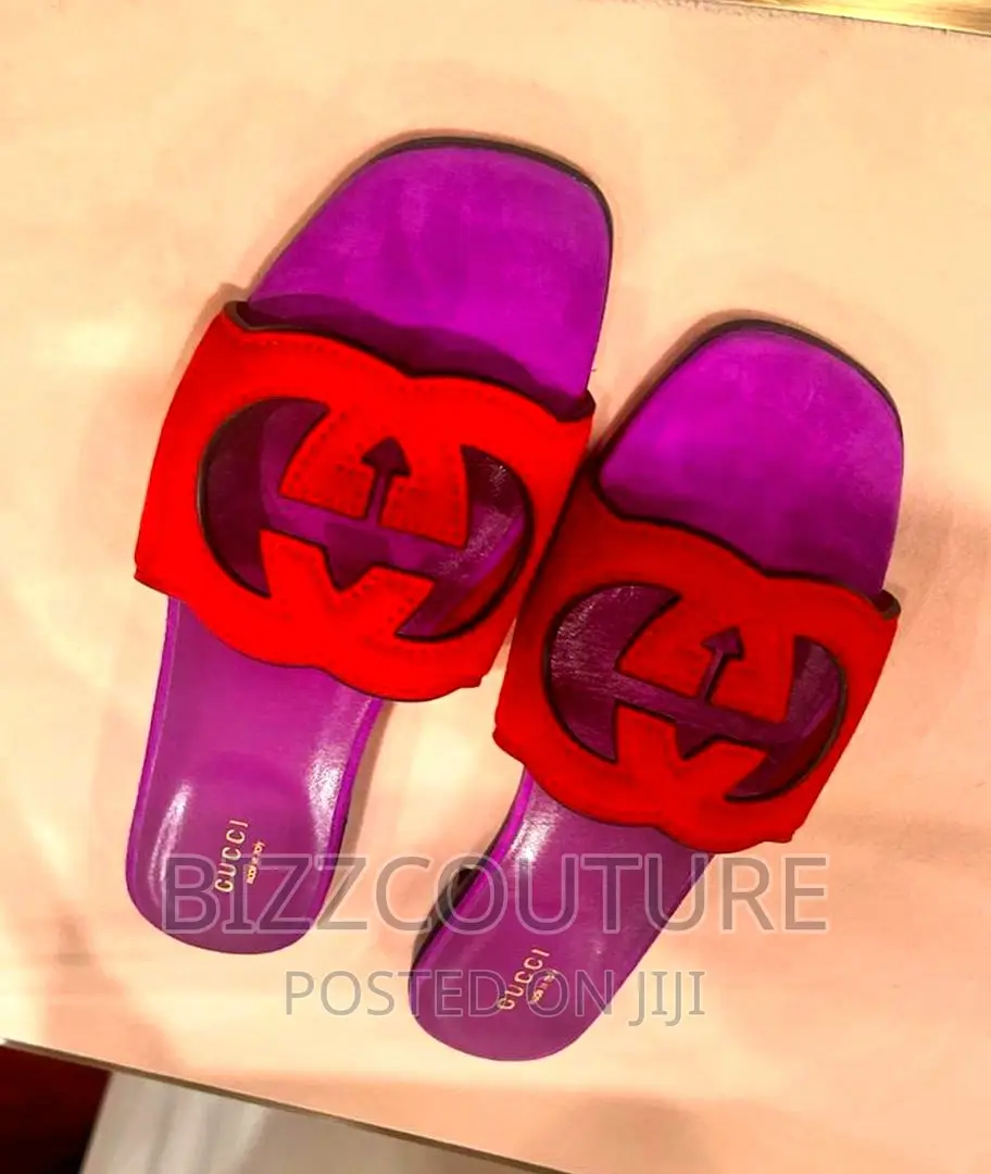 Original GUCCI Leather Slippers Available in Store