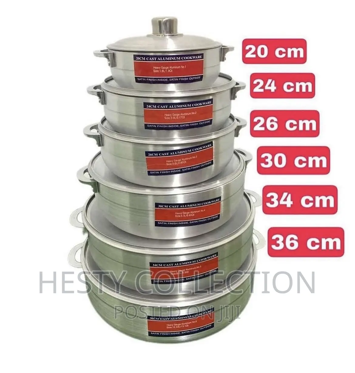6 Pieces High Quality Aluminum Steel Pots