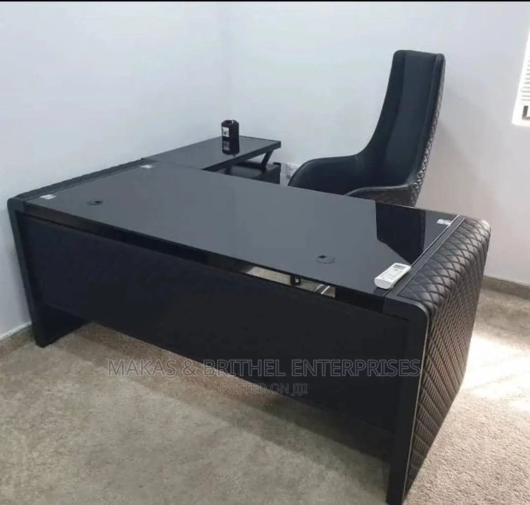 1.6 Miters Glass Top Office Desk