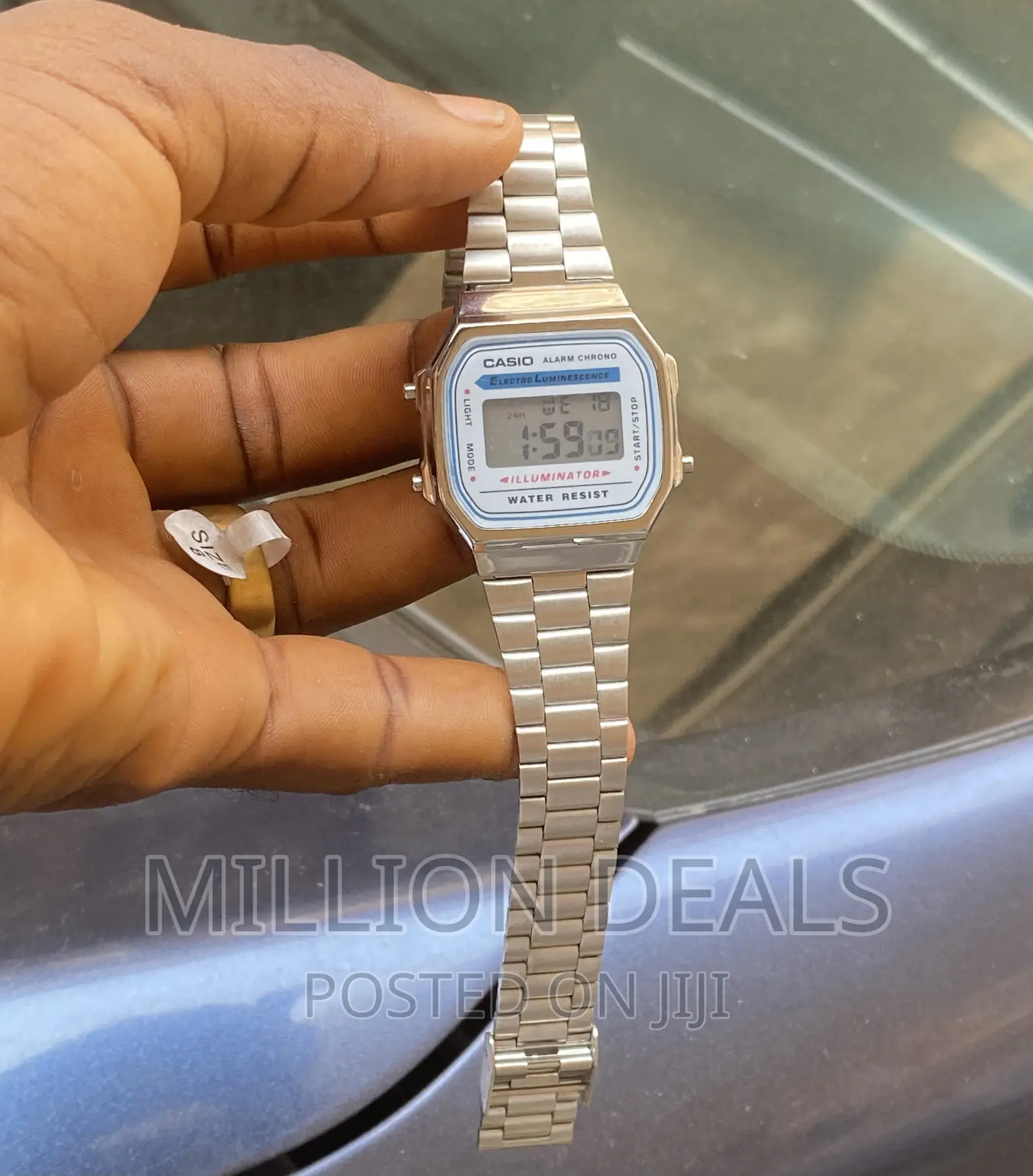 Stainless Steel Digital Men’S Wrist Watch Silver