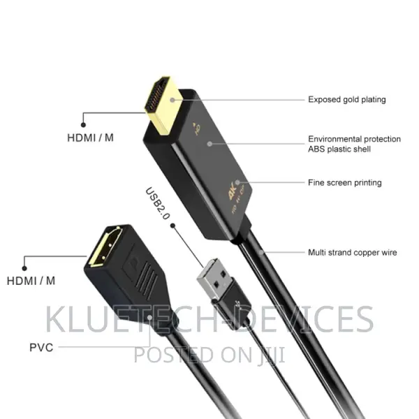 HDMI to Display Port/Usb Female Cable