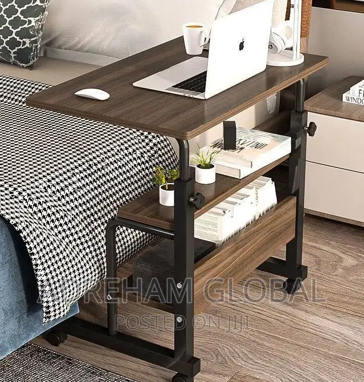 Double Layer Laptop Table, Colour:Brown Big Size:80cm X 40cm
