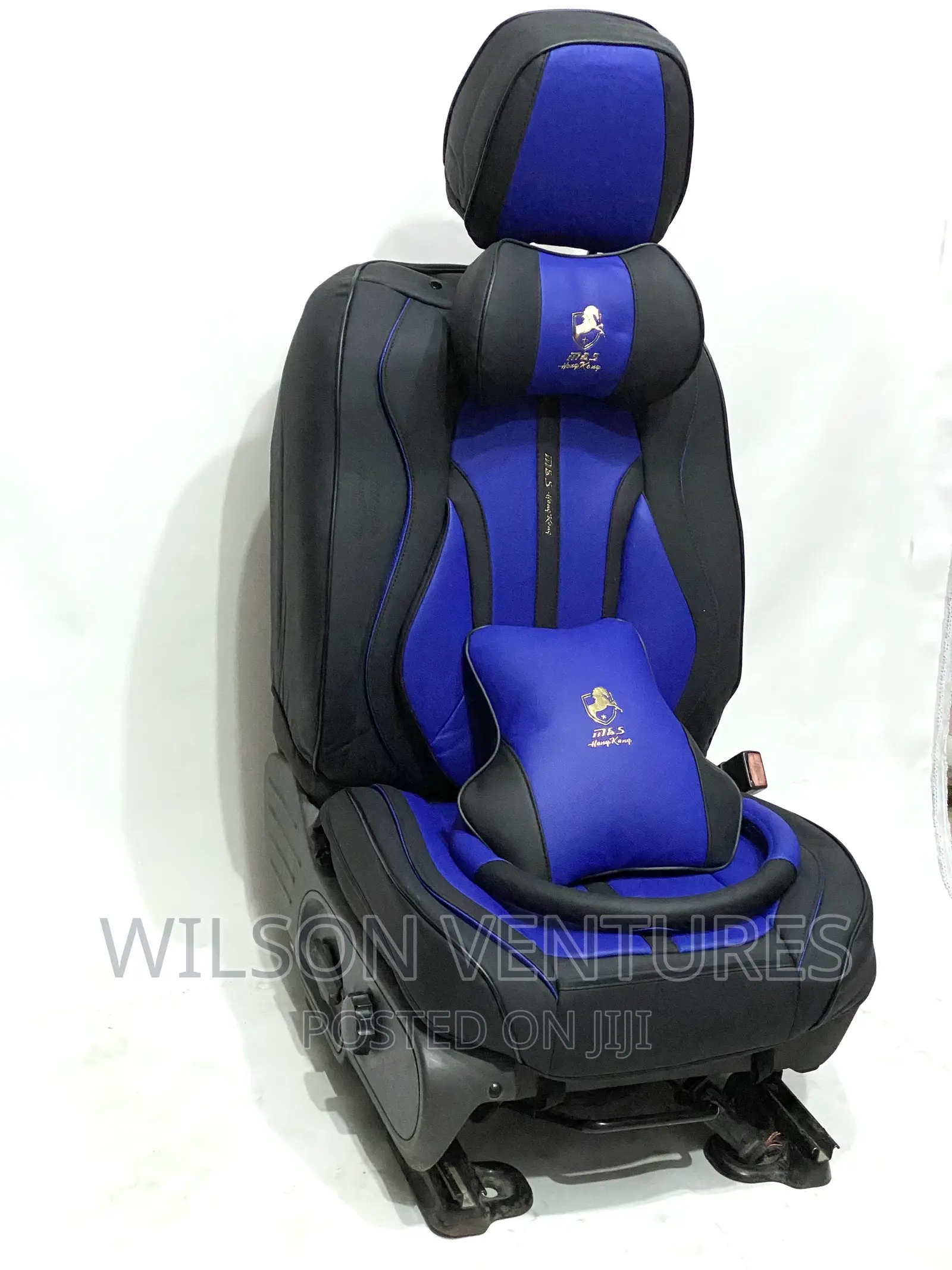 Blue And Black Horse Seat Cover