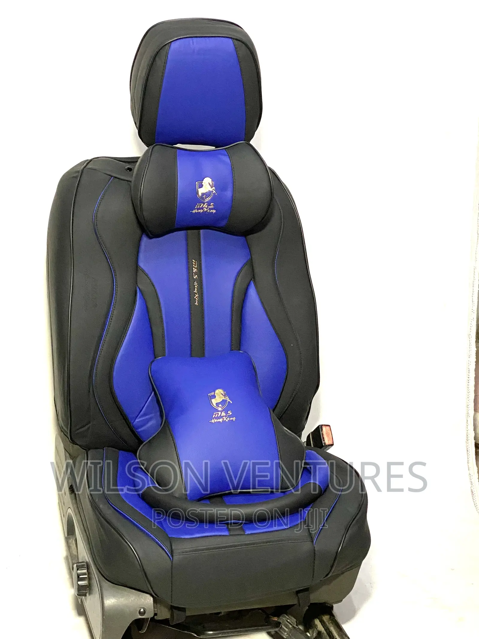 Blue And Black Horse Seat Cover