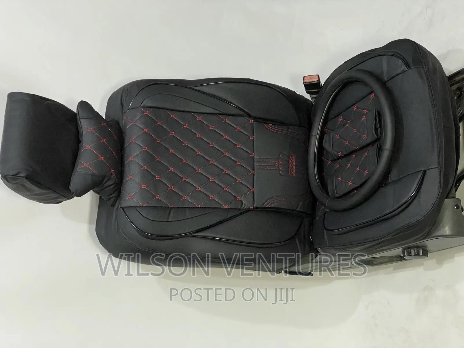 Black Seat Cover With Red Line
