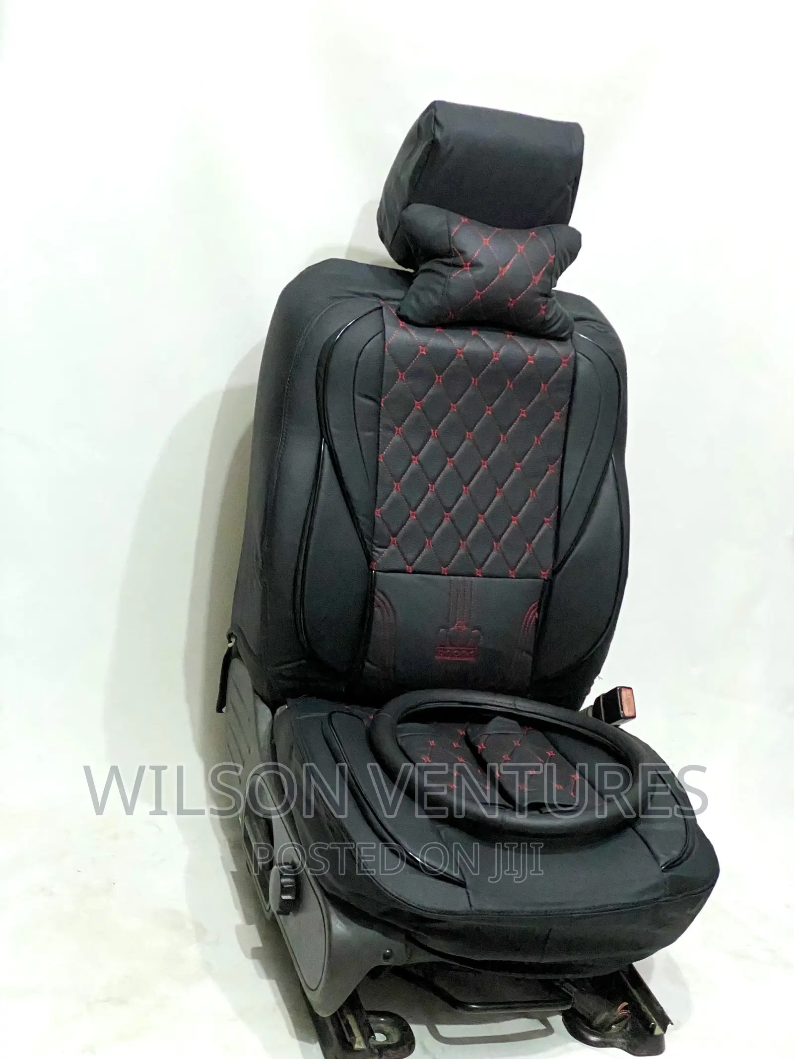 Black Seat Cover With Red Line
