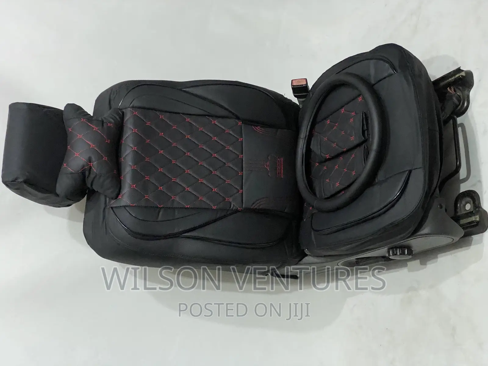 Black Seat Cover With Red Line