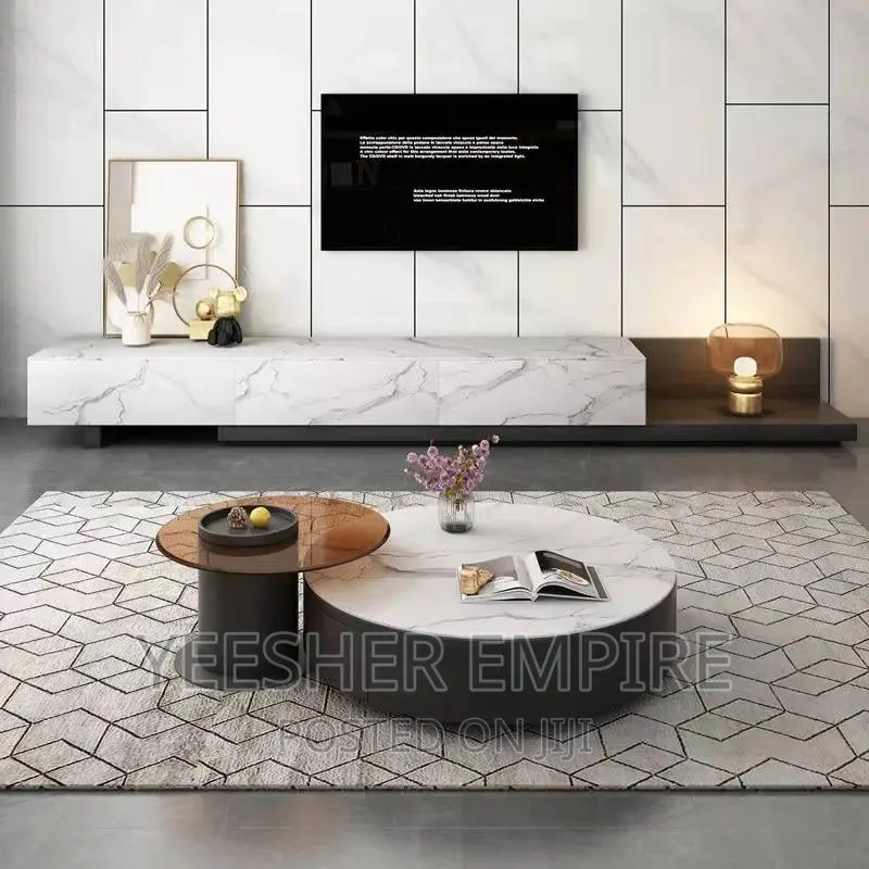 Luxury Modern Center Table With Side Stool