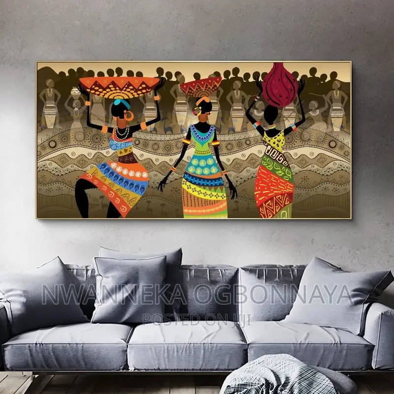 Abstract African Wall Art Dancing Black Woman