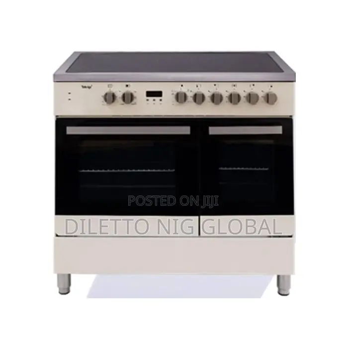 Teknix Tkcf90pcr 5 Burner Ceramic Hob With 90cm Double Oven