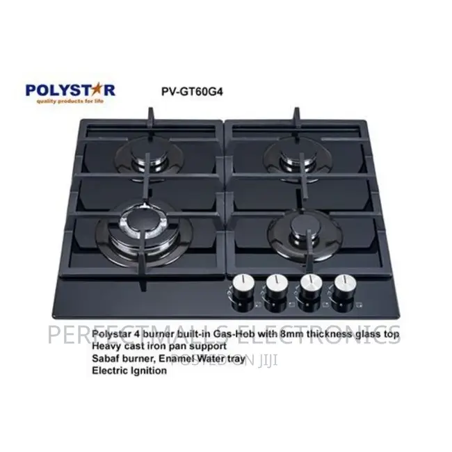 Polystar 4 Burner Gas Cooker Hob - Pv-Gt60g4
