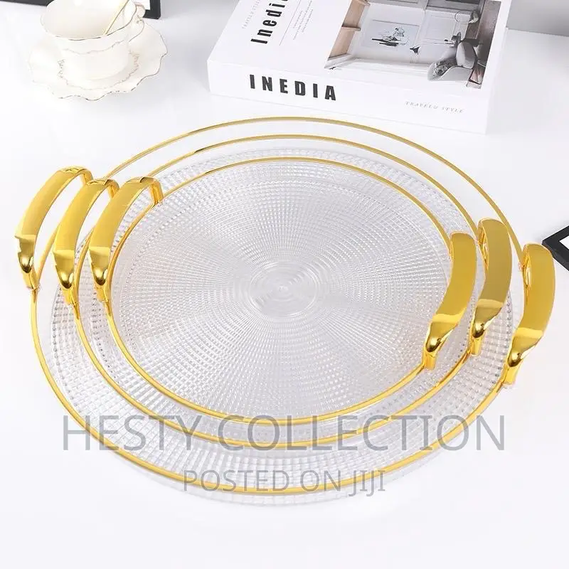 3 in 1 Acrylic Fancy Tray Gold and White