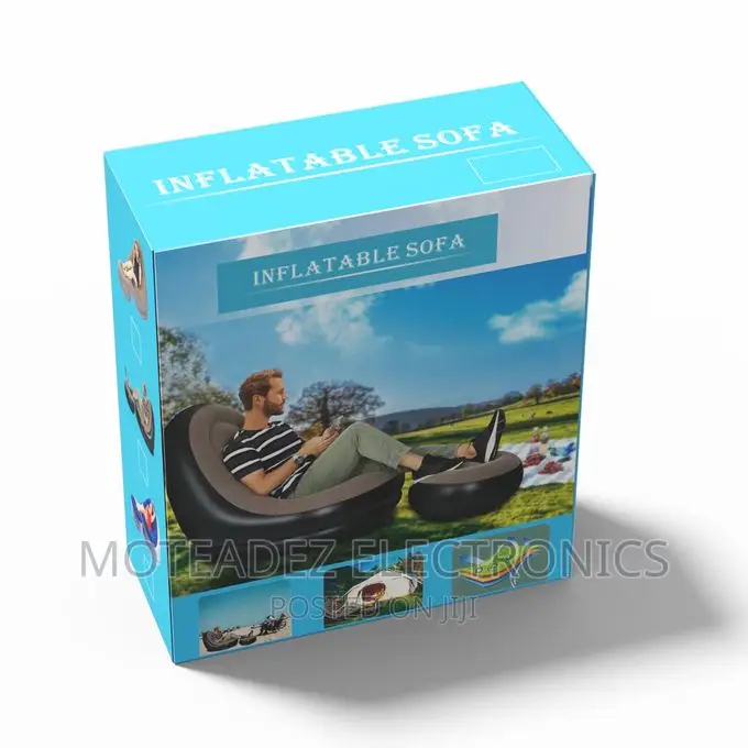 Nordic Style Inflatable Sofa Chair, Foot Rest/Manual Pump