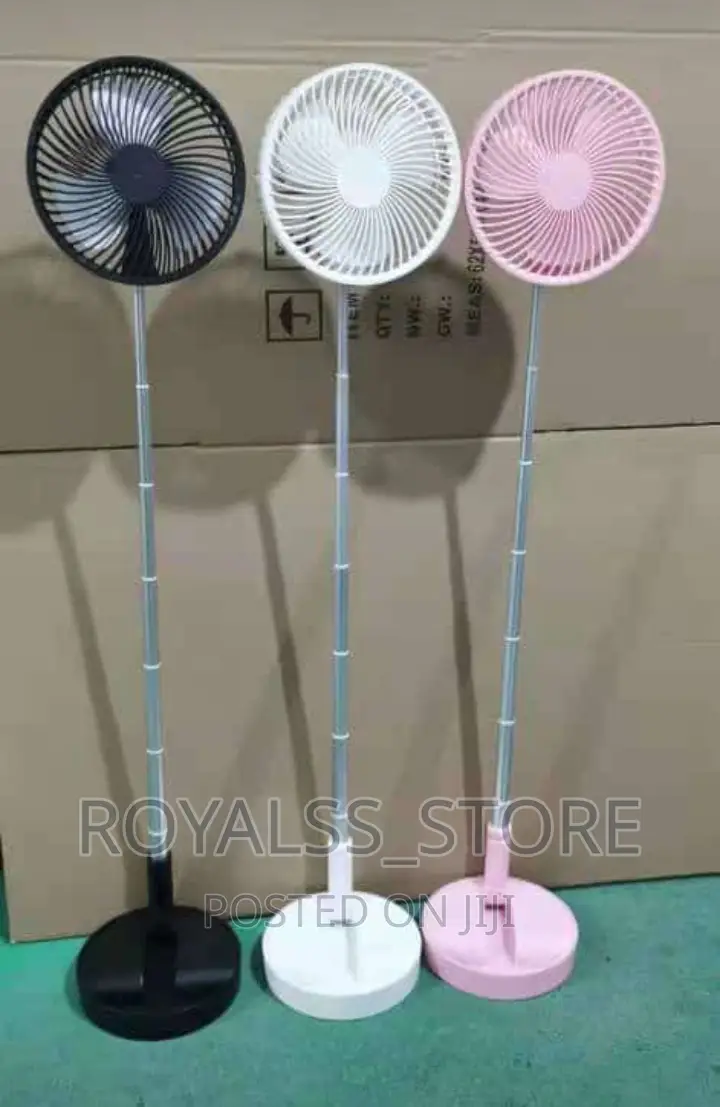 Rechargeable Foldable Fan With Adjustable Height, Long-Lasting Battery