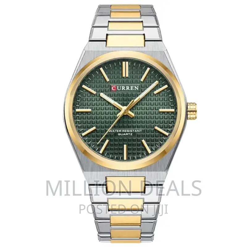 Men Stainless Steel Chain and Luminous Wrist Watch