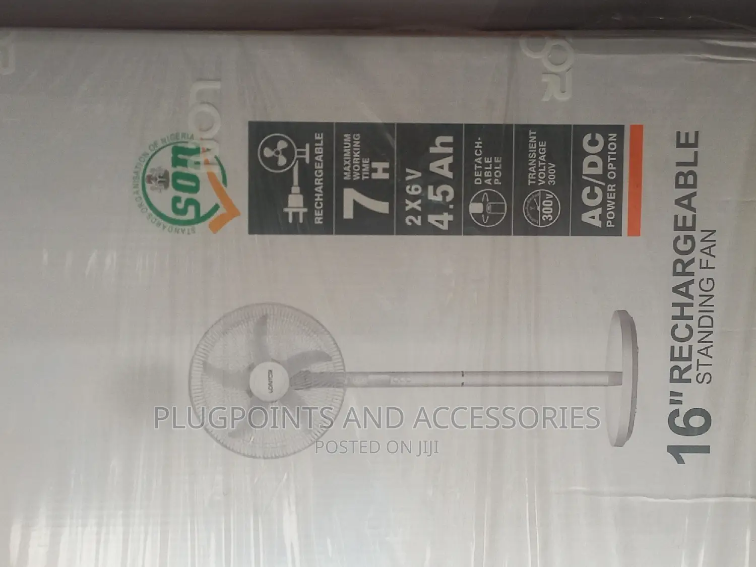 16" Lontor Rechargeable Fan 058- 16 Clearance Sales