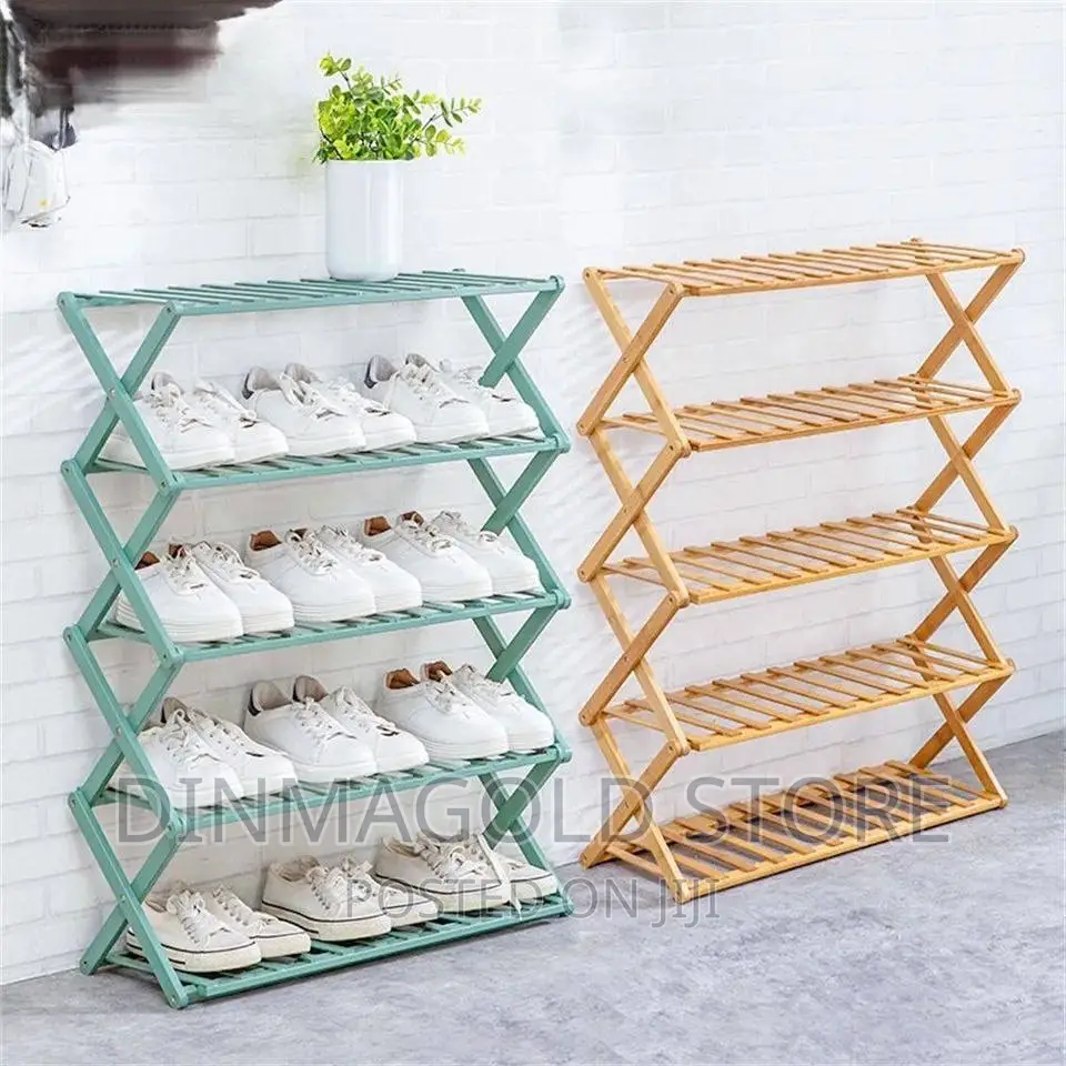 Wooden Foldable Shoes Rack