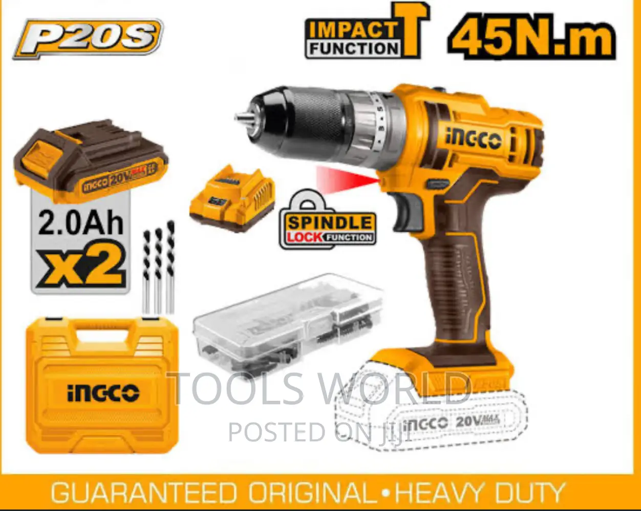CIDLI201452 INGCO 20v Lithium-Ion Cordless Impact Drill