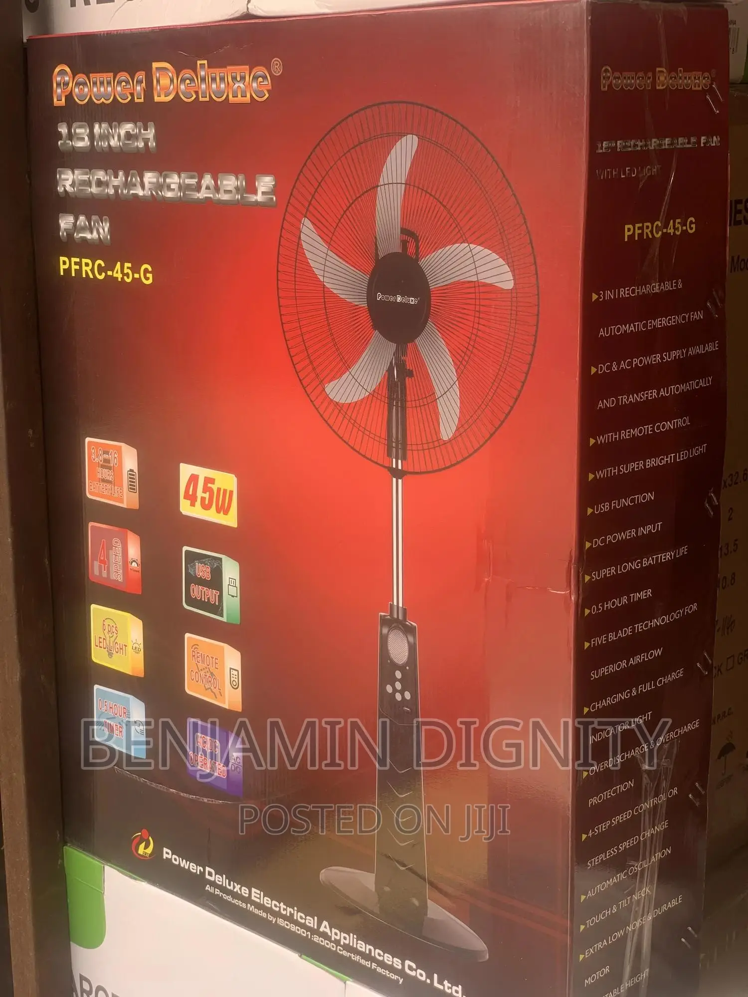 18” Rechargeable Fan