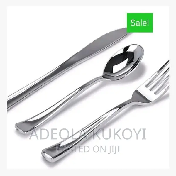 50 Packs of Sliver Coated Plastic Cutlery