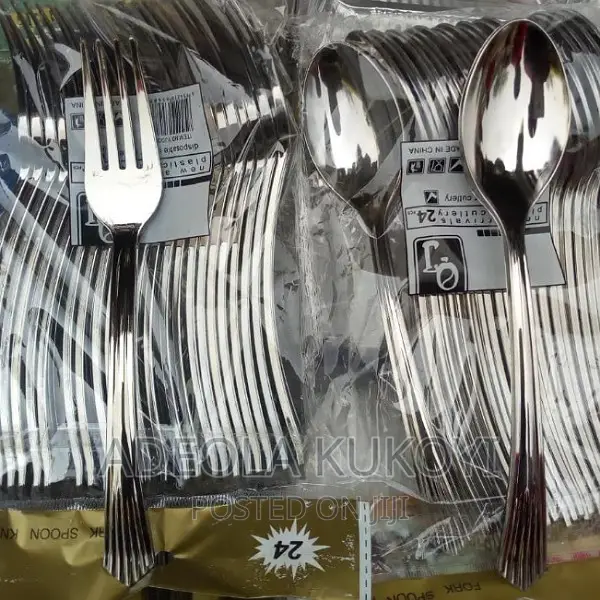 50 Packs of Sliver Coated Plastic Cutlery