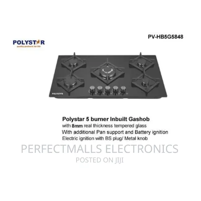 8mm 5 Gas Burner Tempered Gas Hub – Pv-Hb5g5848