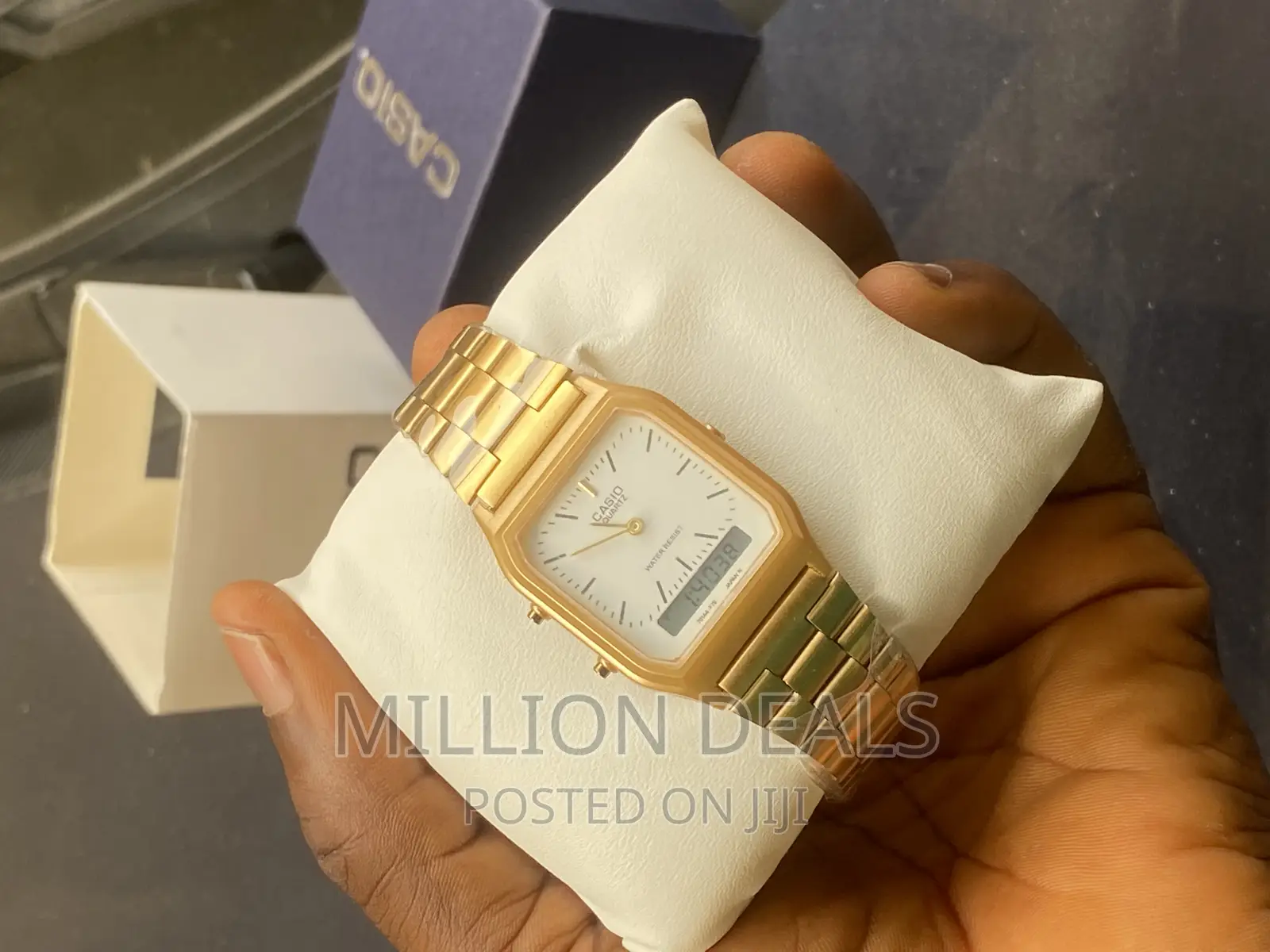 Stainless Gold Dual Timer Men’S Wrist Watch