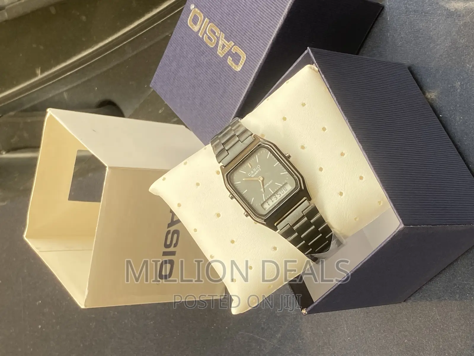 Stainless Black Dual Time Men’S Wrist Watch