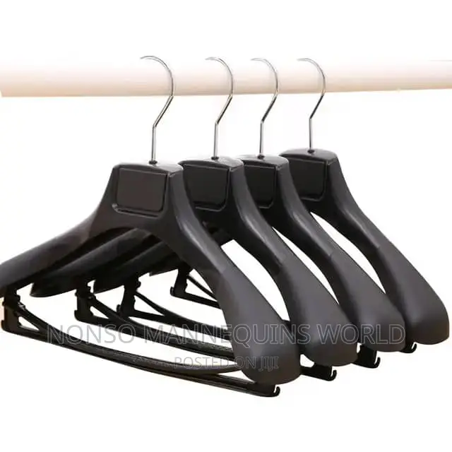 Luxury Suit Hanger With Bar Black Coat Plastic Hanger