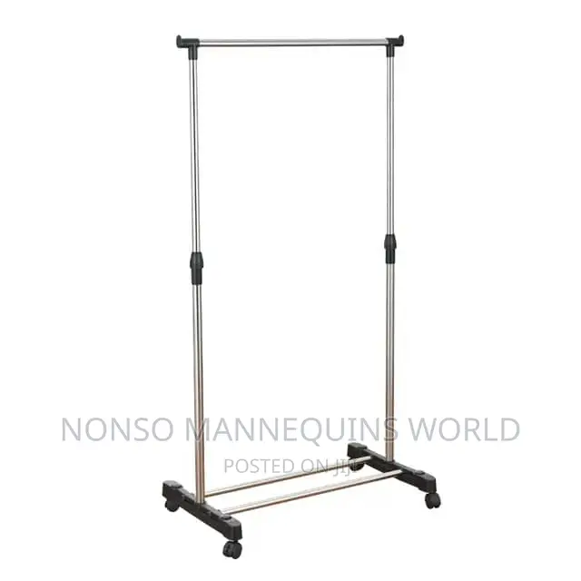 Multifunctional Single Pole Retail Clothes Racks on Wheel