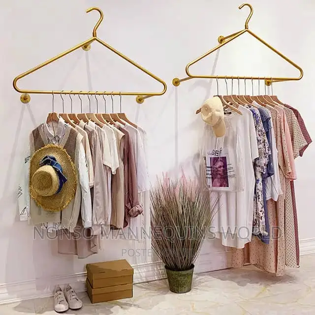 Gold Metal Garment Wall Racks
