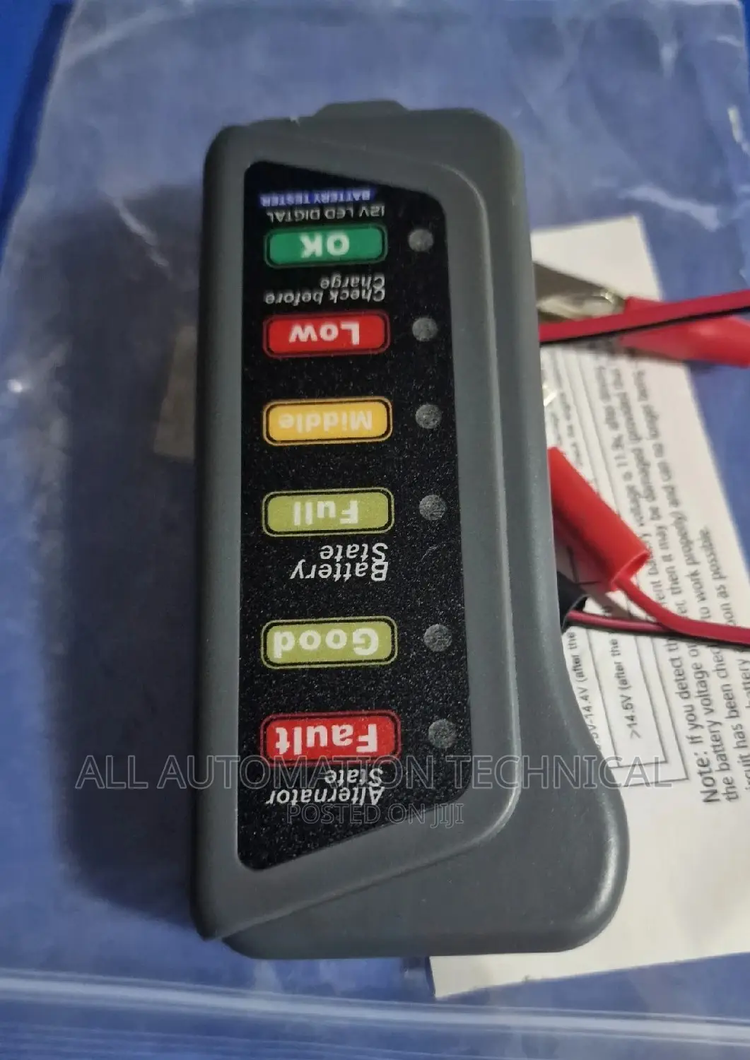 Mini 12V Design Car Battery and Alternator Tester.