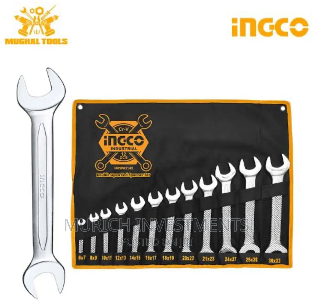 Ingco Double Open End Flat Spanner Set 6-32mm