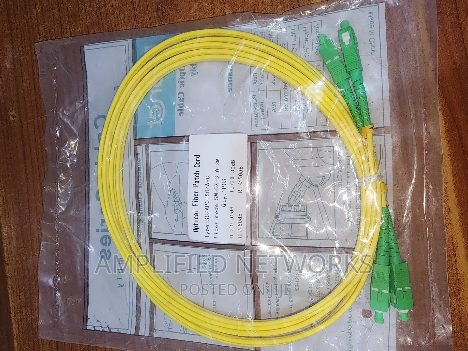 Sc/Apc -Sc/Apc 3m Single Mode Fiber Patch Cord