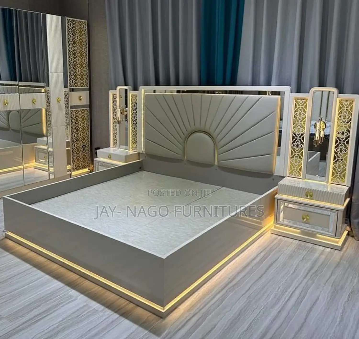 Highly Standard Quality Bedframe With Side Drawers, Mirror