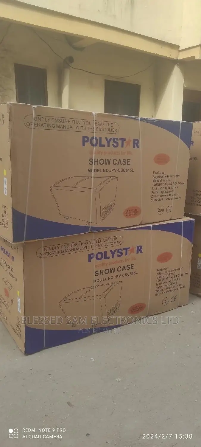 New One Polystar Showcase Freezer Double Door -pv Csc 615l