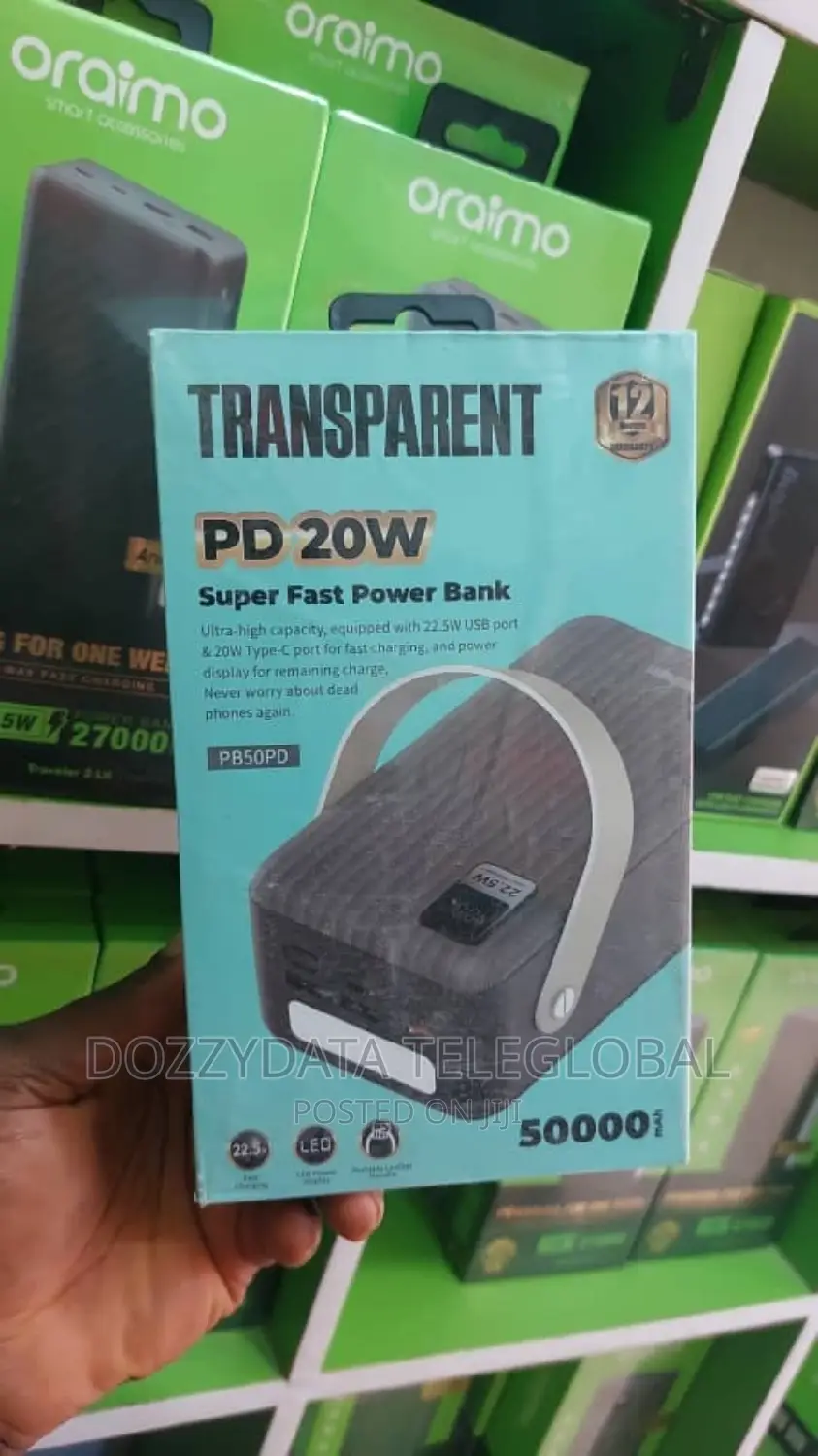 Transparent 50000mah 20w Powerbank