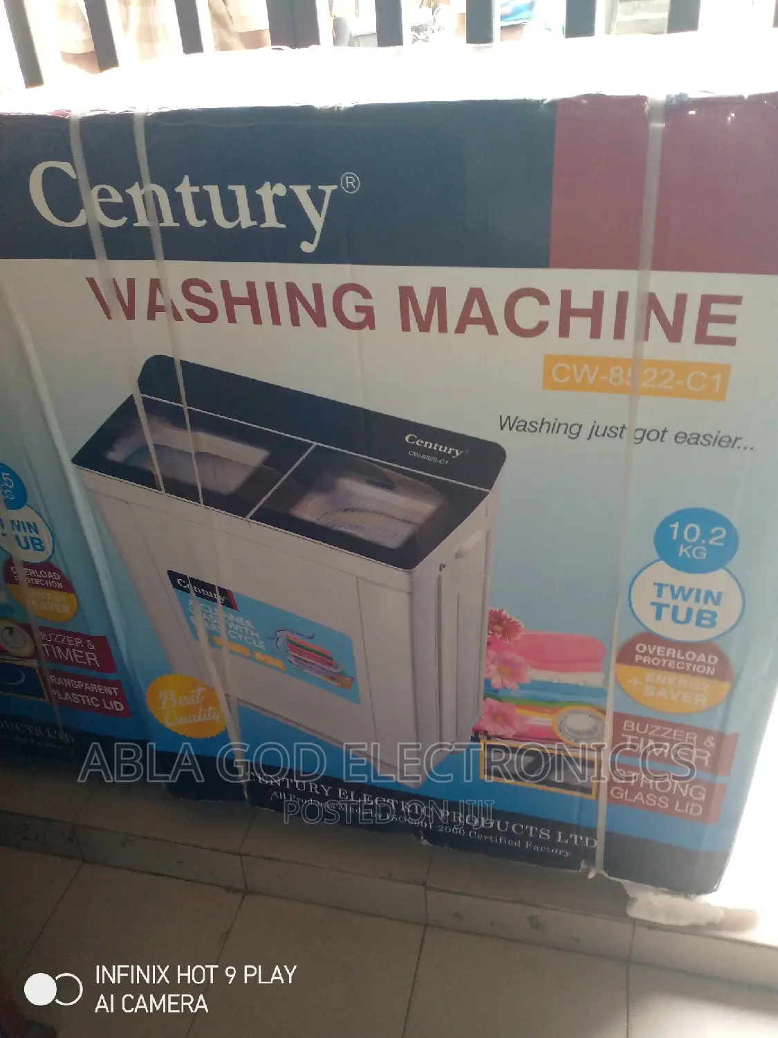 Century Washing Machine 10.2kg Twins Tubu.